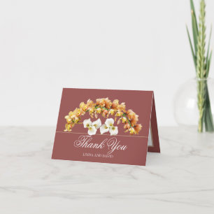 Elegant Orchid & Lily Botanical Pretty Thank You Card