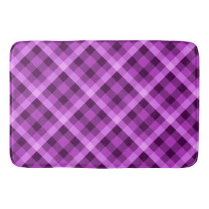 Elegant Orchid Purple Plaid Large Bath Mat