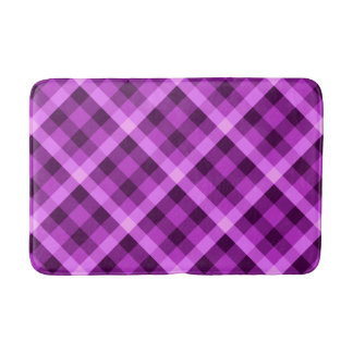 Elegant Orchid Purple Plaid Medium Bath Mat