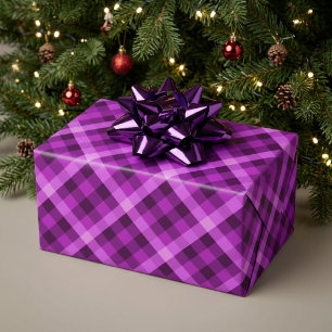 Elegant Orchid Purple Plaid Wrapping Paper