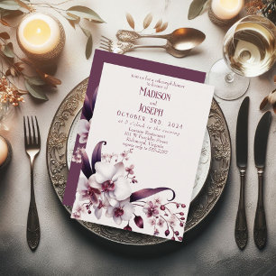 Elegant Orchid Rehearsal Dinner  Invitation