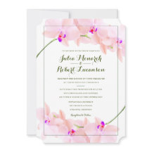 Elegant Orchid Wedding Invitation