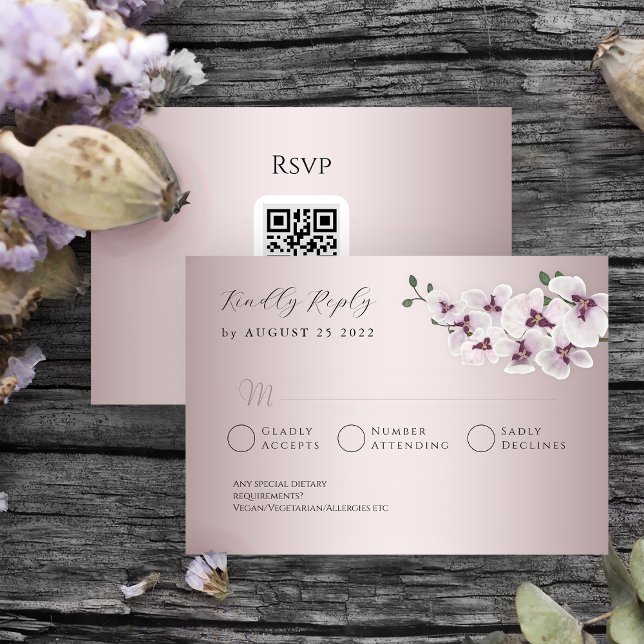 Elegant Orchid Wedding RSVP Card (Creator Uploaded)