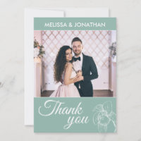 Elegant orchids floral modern green wedding photo