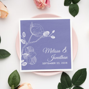 Elegant orchids floral modern purple wedding napki napkin