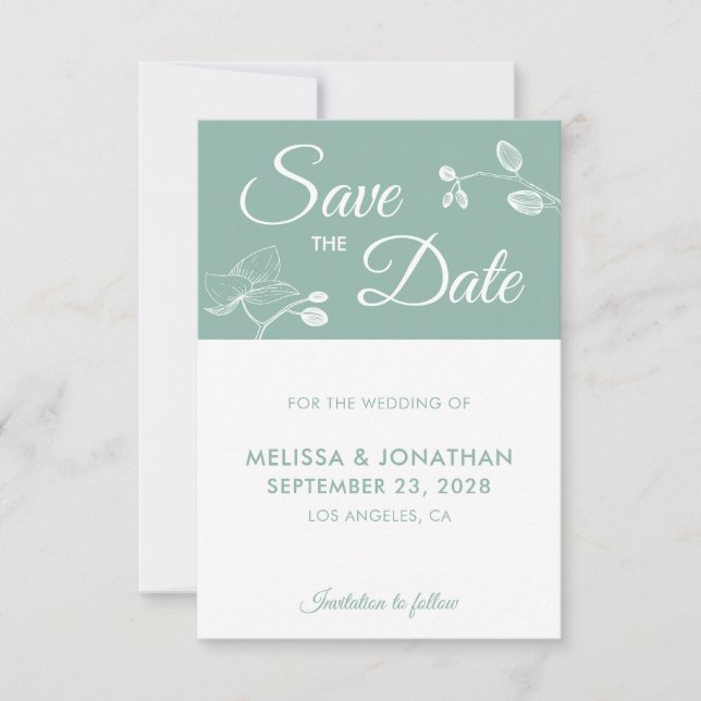 Elegant orchids modern floral simple Save The Date (Front)