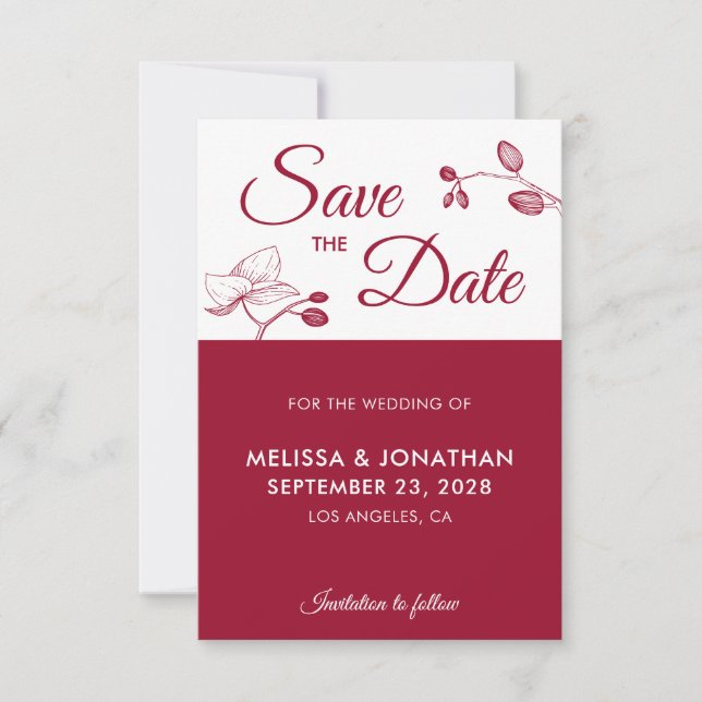 Elegant orchids modern floral simple Save The Date (Front)