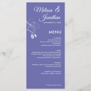 Elegant orchids romantic floral modern wedding men menu