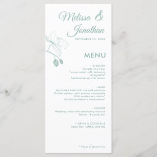 Elegant orchids romantic floral modern wedding menu