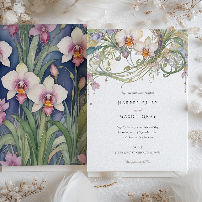 Elegant Orchids Wedding Delicate Pastel Florals Invitation (Creator Uploaded)