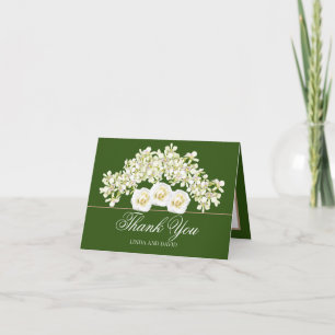 Elegant Orchids & Whites Roses Botanical Thank You Card