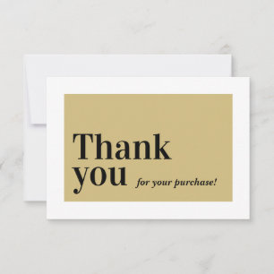 ELEGANT ORDER INSERT business thank you gold Card