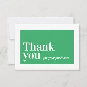 ELEGANT ORDER INSERT business thank you leaf green Card