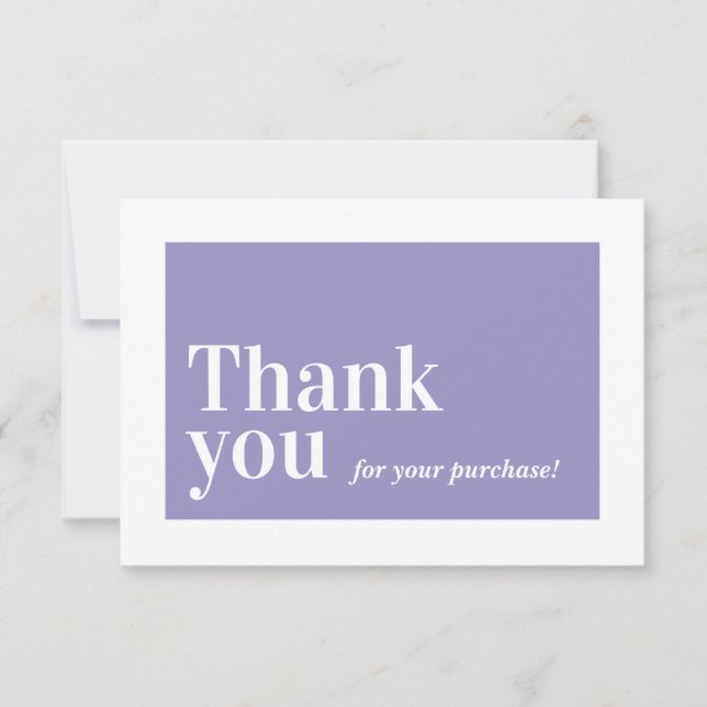 ELEGANT ORDER INSERT business thank you purple (Front)