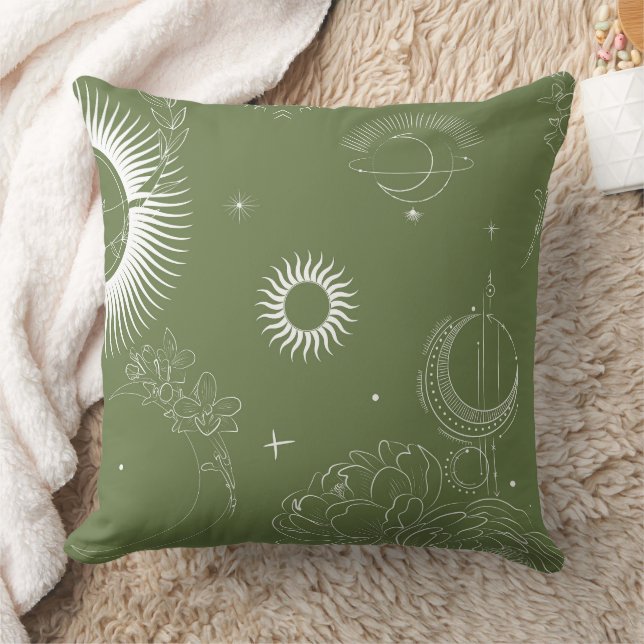 Elegant Organic Green Shape Art for Gifts Cushion (Blanket)