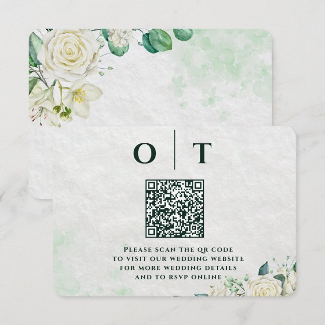 Elegant Organic Modern Wedding Enclosure Card (Front/Back)