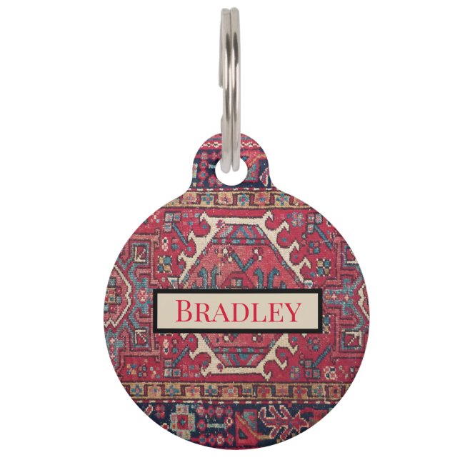 Elegant Oriental Antique Persian Rug   Pet Tag (Front)