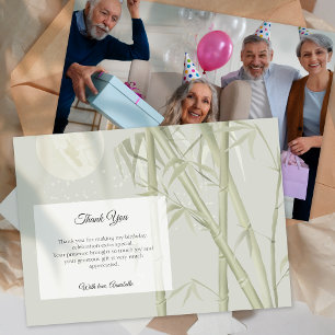 Elegant Oriental Bamboo Photo Thank You Card