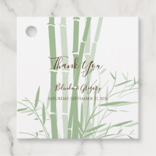 Elegant Oriental Bamboo Wedding Gift Favour Tags
