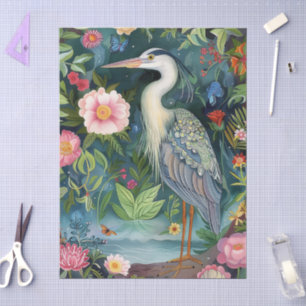 Elegant Oriental Garden Themed Decoupage Crafting Tissue Paper