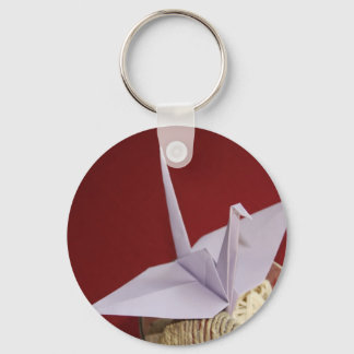 elegant origami crane key ring