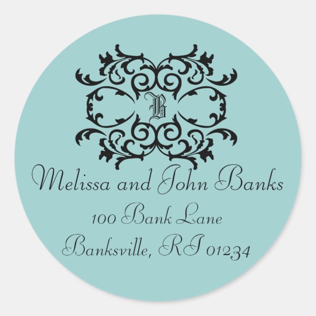 Elegant Ornament Address Label Stickers (Front)