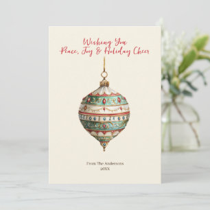 Elegant Ornament Christmas Photo Holiday Card