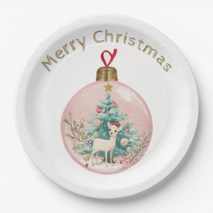 Elegant Ornament Design & Custom Name Paper Plates