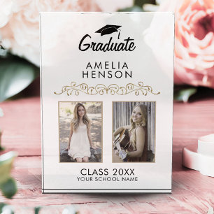 Elegant Ornament Graduation Keepsake 2  Photo Block