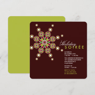 Elegant Ornament Star Holiday Soiree Party Invite