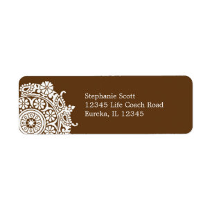 Elegant Ornament White/Brown Avery Label