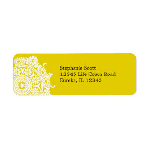 Elegant Ornament White/Yellow Avery Label
