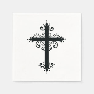 Elegant Ornamental Cross Sacred Heritage Fine Art Napkin