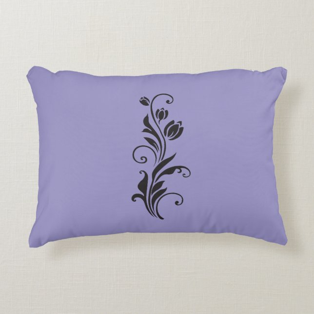 Elegant Ornamental Floral Flower Art Decorative Cushion (Front)