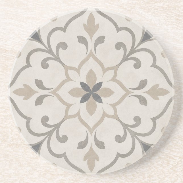 Elegant Ornamental Stone Tile Coaster (Front)