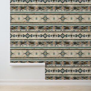 Elegant Ornamental Stripe Pattern Peel and Stick Wallpaper