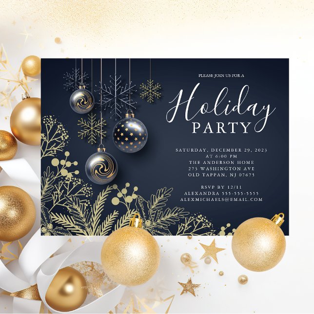 Elegant Ornaments Christmas Party Invitation (Creator Uploaded)