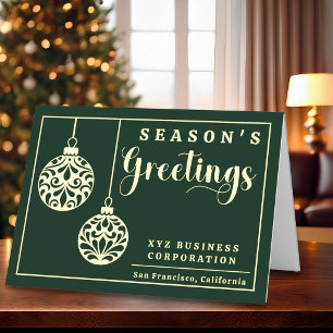 Elegant Ornaments Season's Greetings Business Foil Holiday Card