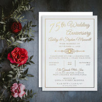Elegant Ornate 75th Wedding Anniversary Party Foil
