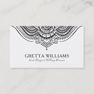 Elegant Ornate Black Ornament Lace Swirls Business Card