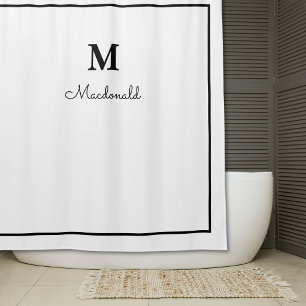 Elegant Ornate Custom Monogram  Shower Curtain