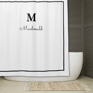 Elegant Ornate Custom Monogram Shower Curtain