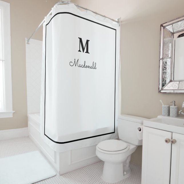 Elegant Ornate Custom Monogram  Shower Curtain (In Situ)