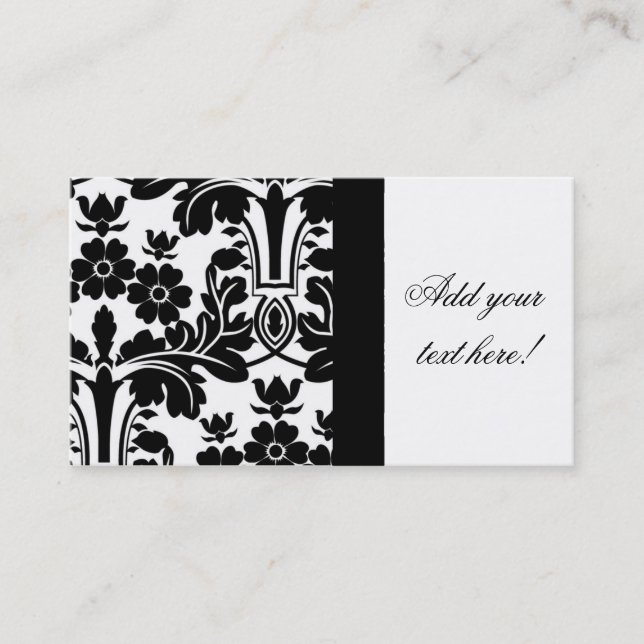 Elegant Ornate Damask Pattern Business Card (Front)