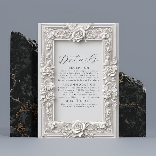 Elegant Ornate Floral Details Enclosure Card (Creator Uploaded)