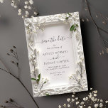 Elegant Ornate floral Green Leaves Save The Date<br><div class="desc">Elegant,  modern,  and delicate Elegant Ornate floral Green Leaves Save The Date wedding invitation that you can customise with your info to make it furthermore special. The romantic minimalist design features lovely and elegant calligraphy on a Beautiful background with a clean and simple look.</div>