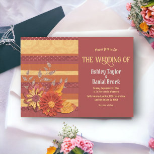 Elegant Ornate Glitter Stylish Boho Floral Wedding Invitation
