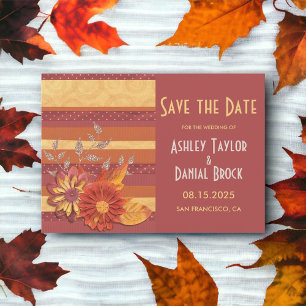 Elegant Ornate Glitter Stylish Boho Floral Wedding Save The Date