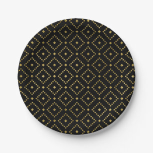 Elegant Ornate Gold Christmas Paper Plate