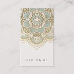 Elegant Ornate Gold Teal Mandala Gift Certificate